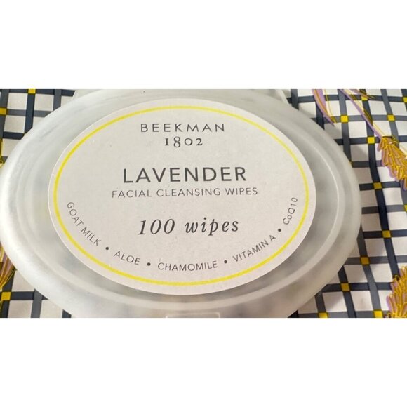 Beekman 1802 Goat Milk Facial Cleansing Wipes Lavender 100 Count NEW SEALED - Picture 2 of 3